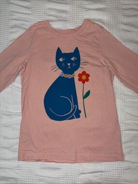 Hanna Andersson cat shirt top 130 girls 8